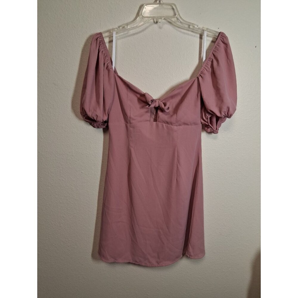 About Us Boho Dress Off Shoulder Cottage Fairy Y2K Pink Women's Size Small